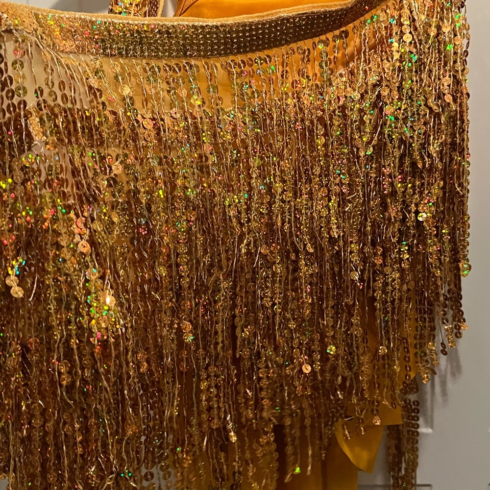Weissman Golden Dance Costume with Sparkling Skirt - Picture 10 of 11